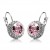 Platinum plated baby pink zircon round earrings